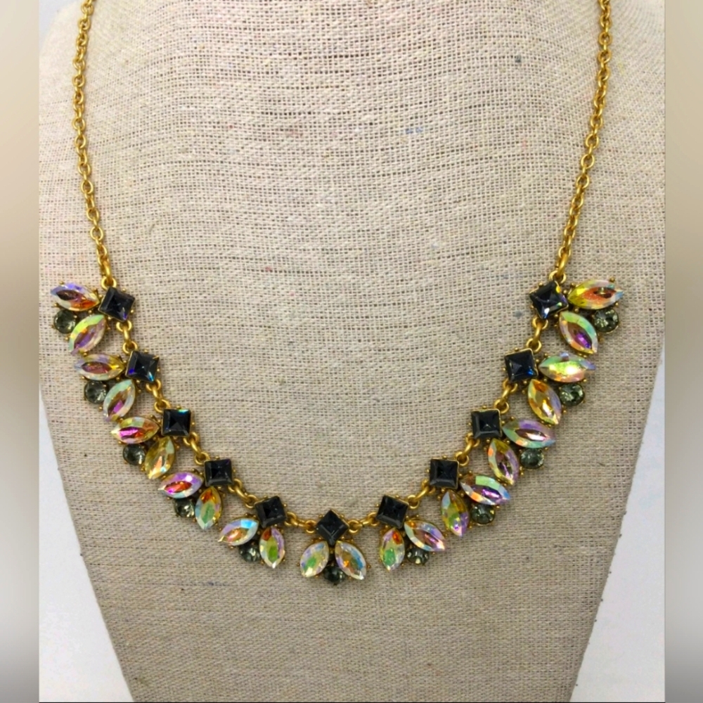 J Crew Iridescent Rhinestone Necklace